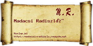 Madacsi Radiszló névjegykártya